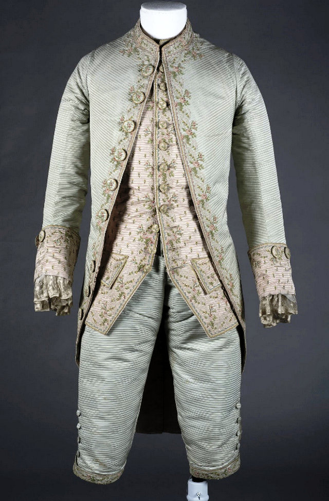 शानदार अठारहवीं सदी के आदमी की शादी का सूट, यॉर्क कैसल संग्रहालय