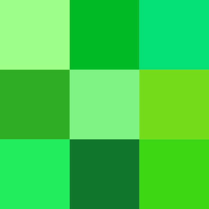 緑の色合い