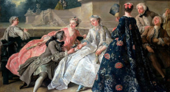 Louis XV estilo de moda das mulheres 1730-1750