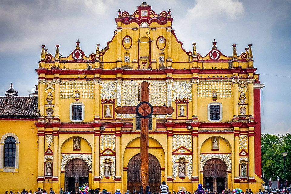Catedral de San Cristóbal en Las Casas, Chiapas, México.