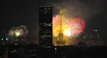 Guia de fogos de artifício do Dia da Bastilha na Torre Eiffel, Paris, França